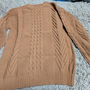 Cable Knit Sweater in Tan